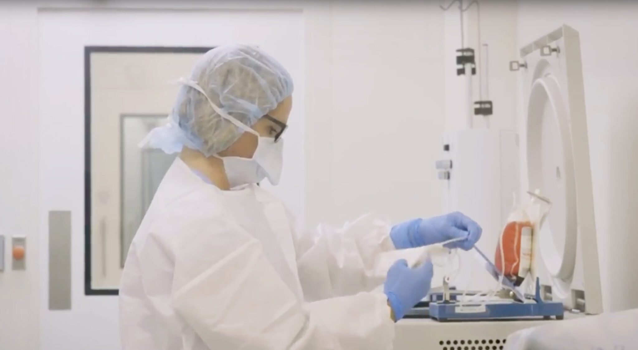 technician in a CAR-T Cell manufacturing lab